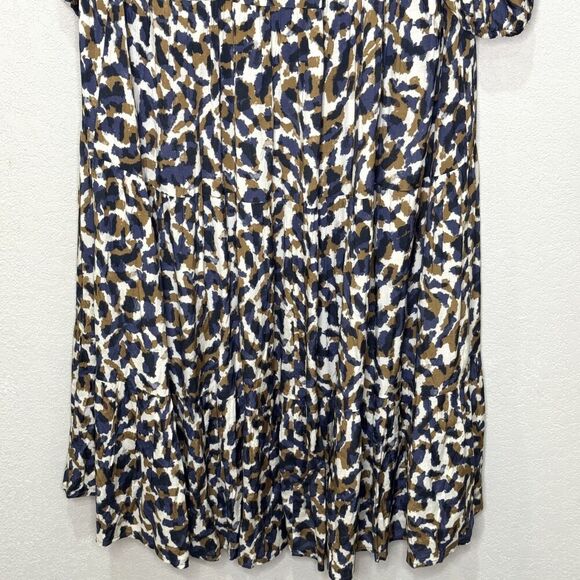 Velvet by Graham & Spencer Ottilie Dress Womens Small Smudge Print Tiered Boho - Picture 8 of 10